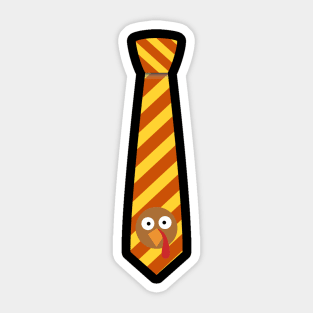 Striped Turkey Tie for Thanksgiving Fun Sticker